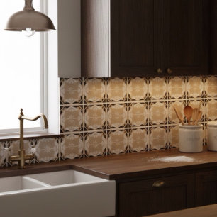 Neutralt Black and Beige Intricate Kakelplatta