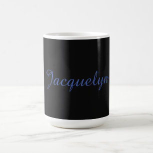 Neutralt Black & Blue Plain Elegant Modern Own Nam Kaffemugg