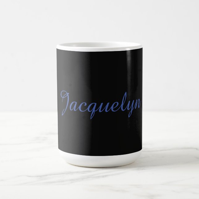 Neutralt Black & Blue Plain Elegant Modern Own Nam Kaffemugg (Center)