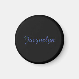 Neutralt Black & Blue Plain Elegant Modern Own Nam Magnet