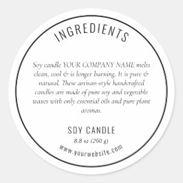 Neutralt Black Ingredients-produktetikett Runt Klistermärke