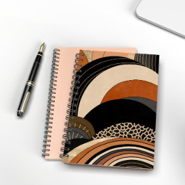 Neutralt Black Orange Modern Boho Anteckningsbok