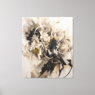 Neutralt Blommigt Botaniskt mjukt naturskydd Inspi Canvastryck