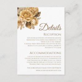 Neutralt blomsterarrangemang-Vita bröllopsdetaljer Tilläggskort