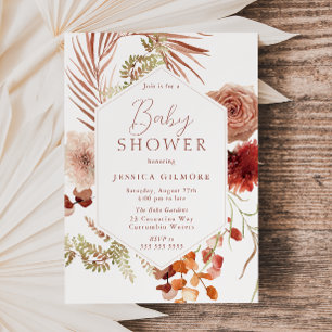 Neutralt Bohemian Fall Autumn Shower Inbjudningar