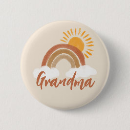 Neutralt Bohemian Grandma Baby Shower Title-knapp Knapp