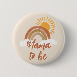 Neutralt Bohemisk Mamma som ska vara babyvisningsr Knapp