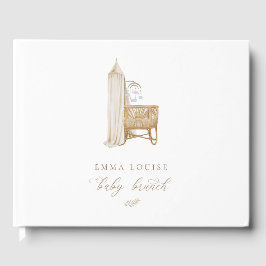 Neutralt Boho Baby Brunch Gästböcker