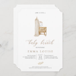 Neutralt Boho Baby Brunch-inbjudan Inbjudningar