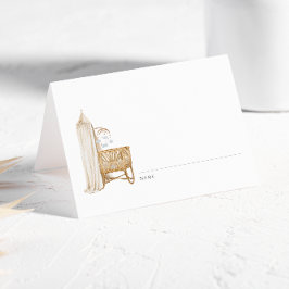 Neutralt Boho Baby Brunch Placeringskort