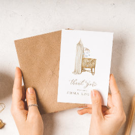 Neutralt Boho Baby Brunch Tack Kort