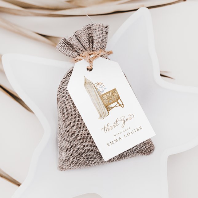 Neutralt Boho Baby Brunch Tack Presentetikett (Skapare uppladdad)