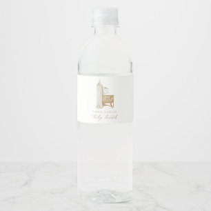 Neutralt Boho Baby Brunch Vattenflaskor Etikett