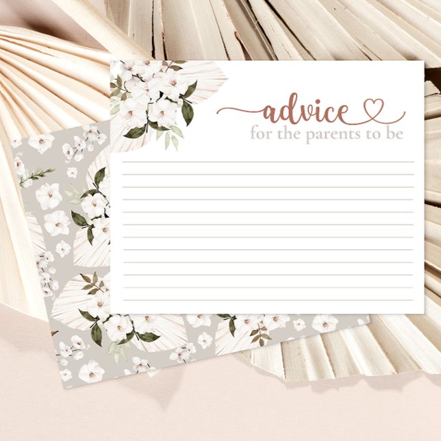 Neutralt Boho Baby Shower Adapter (Baby Shower Advice Card)