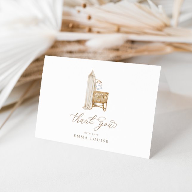 Neutralt Boho Baby Shower Tack Kort (Skapare uppladdad)
