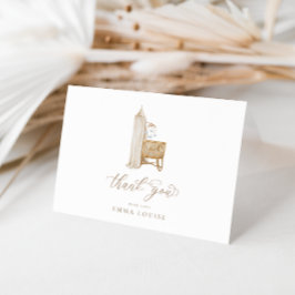 Neutralt Boho Baby Shower Tack Kort