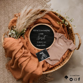 Neutralt Boho basket pampas gravid Inbjudningar