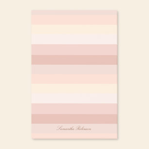 Neutralt Boho Beige Rand med Linjer Post-it Block