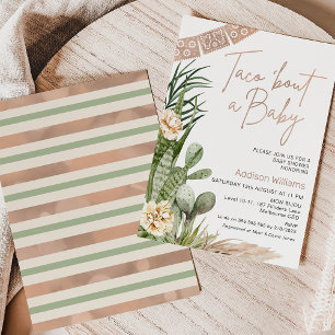 Neutralt Boho Fiesta Taco Bout A Baby Baby Shower Inbjudningar