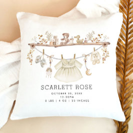 Neutralt Boho Flicka Nursery Birsy Stats Kudde