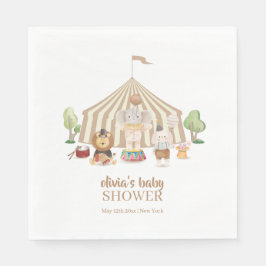 Neutralt Boho Magic Safari Circus Baby Shower Pappersservett