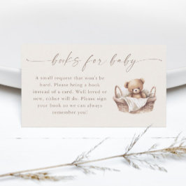 Neutralt Boho Nalle Baby Shower Bokar för Baby Tilläggskort