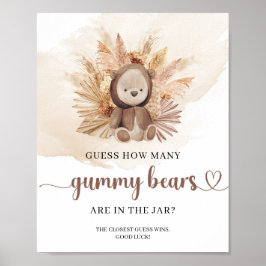 Neutralt boho nalle Gissa hur många Gummibjörn Poster
