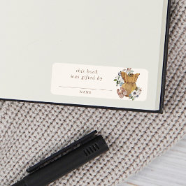 Neutralt Boho Nursery Baby Shower Bok, som ges av Returadress Etikett