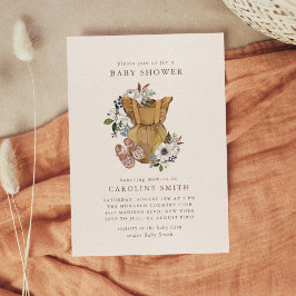 Neutralt Boho Nursery Baby Shower-inbjudan Inbjudningar
