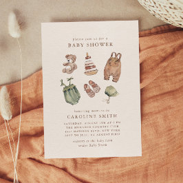 Neutralt Boho Nursery Baby Shower Inbjudningar