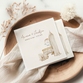 Neutralt Boho Nursery Baby Shower Pappersservett