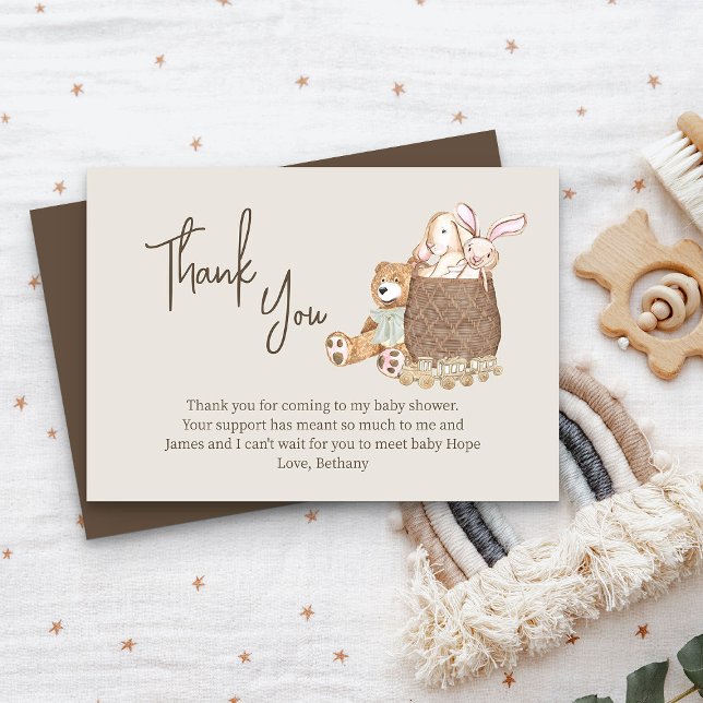 Neutralt Boho Nursery Baby Shower Tack Kort (Cute thank you cards from my Boho Nursery baby shower Collection)
