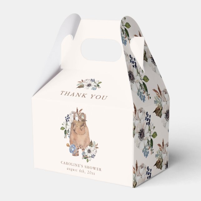 Neutralt Boho Nursery Baby Shower Tack Presentaskar (Baksidan Sidan)