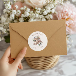 Neutralt Boho Nursery Baby Shower Tack Runt Klistermärke