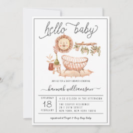 Neutralt Boho Nursery | Inbjudan till babyvisnings
