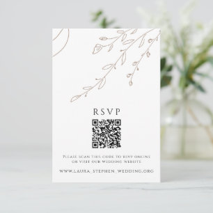 Neutralt Boho OSA Online QR Code Bröllop webbplats Inbjudningar