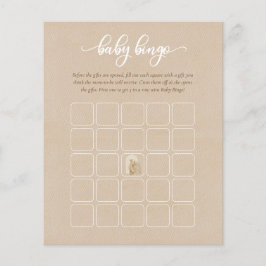 Neutralt Boho Pampas Grass Giraffe Baby Bingo Game Flygblad
