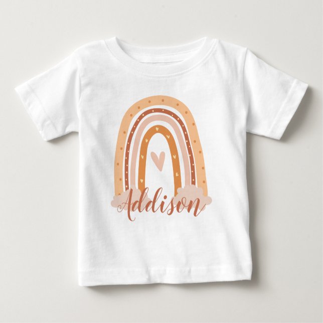 Neutralt Boho Rainbow Kids Småbarn T-Shirt (Framsida)