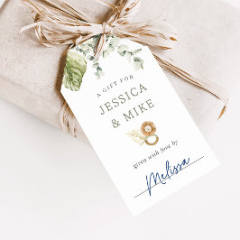 Neutralt Boho Safari Baby Shower Visning Shower Presentetikett