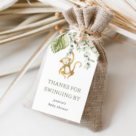 Neutralt Boho Safari Monkey Baby Shower Favor-favo Presentetikett