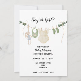 Neutralt Boho Tema gender: Inbjudningar