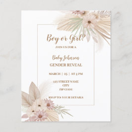 Neutralt Boho Tema-genderna visar inbjudan