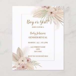 Neutralt Boho Tema-genderna visar inbjudan