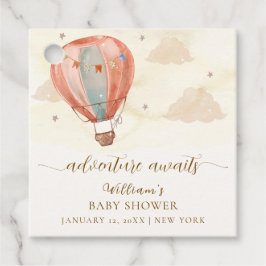 Neutralt Boho Vintage Luftballong Baby Shower Gåvor Etiketter