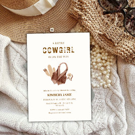 Neutralt Boho Western Cactus Cowgirl Baby Shower Inbjudningar