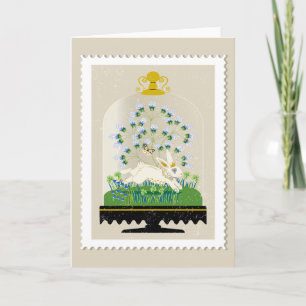 Neutralt Botanical Bunny Rabbit Tillfällen Anteckningskort