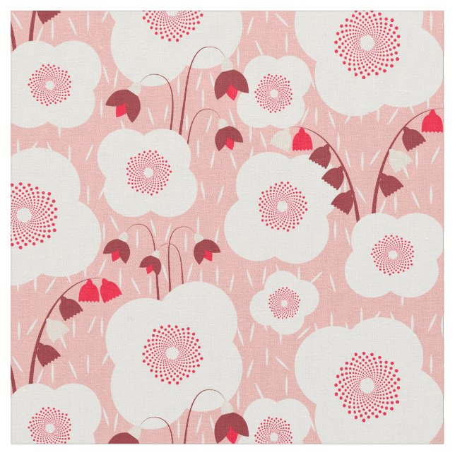 Neutralt Botanicals - Poppies rosa Tyg (Närbild)