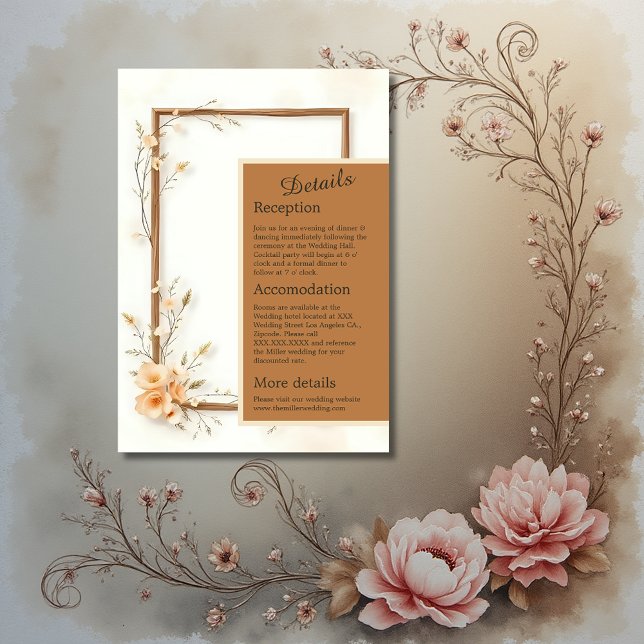 Neutralt Botaniskt accent Bröllop Tilläggskort (Skapare uppladdad)