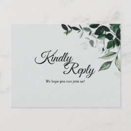 Neutralt Botaniskt Bröllop svarskort Inbjudan Vykort