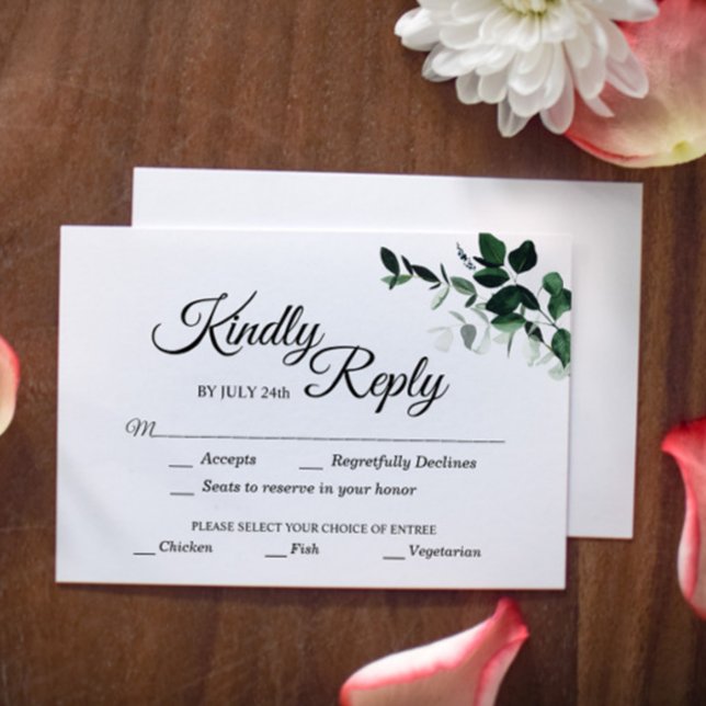 Neutralt Botaniskt responskort med val av måltid OSA Kort (Skapare uppladdad)